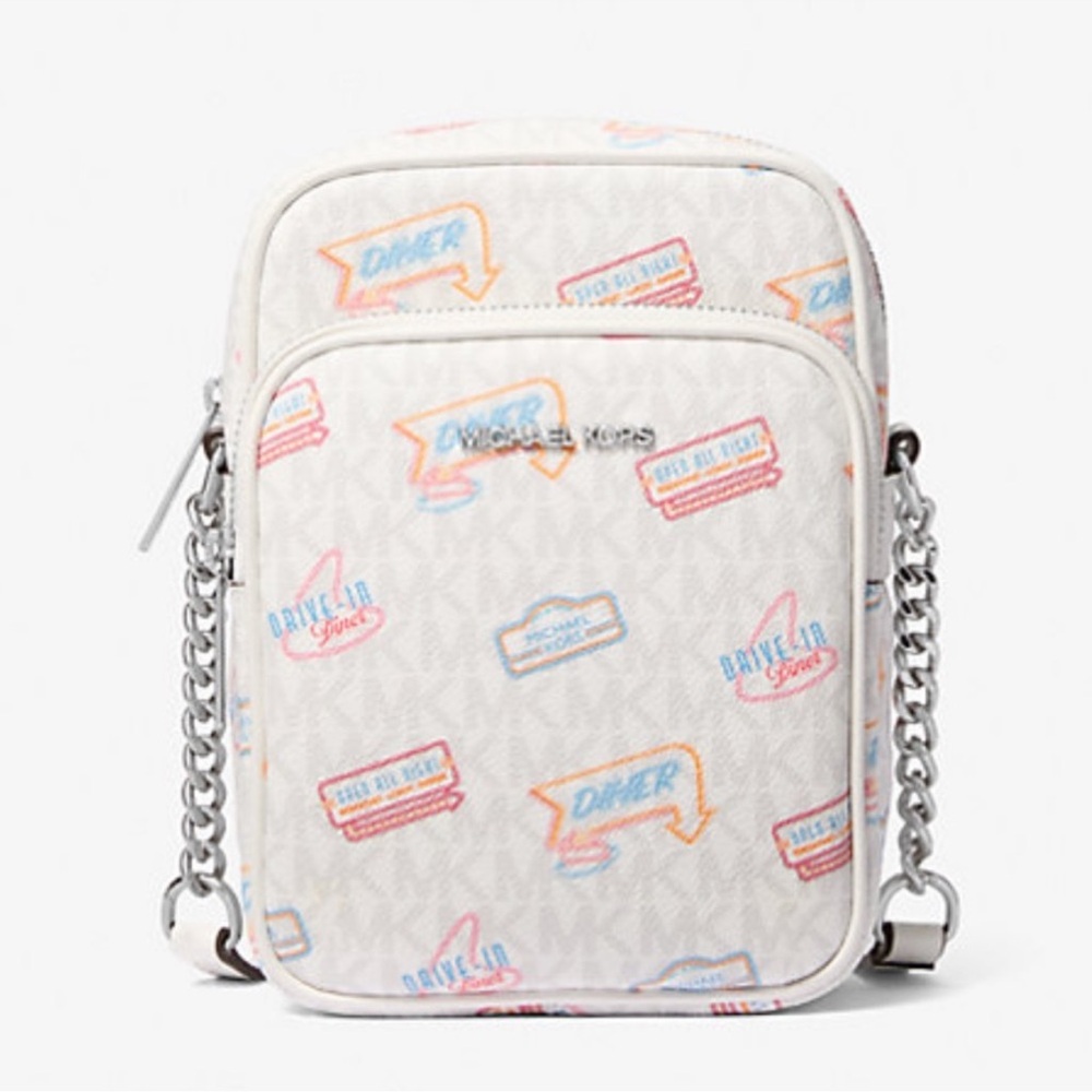 MICHAEL KORS
Jet Set Md Printed Signature Logo Crossbody NS CHAIN XBODY Flight